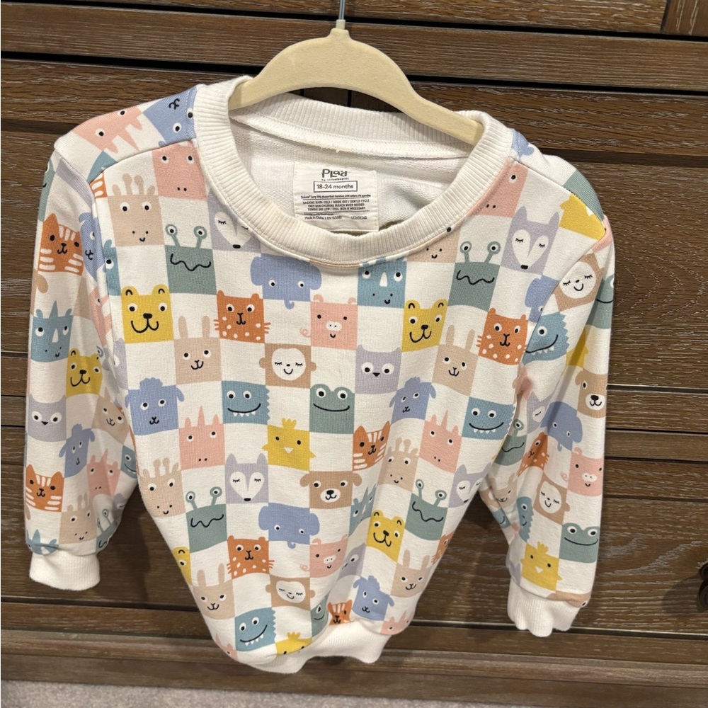 Excellent Condition Little Sleepies 18-24M Checkmates Sweatshirt